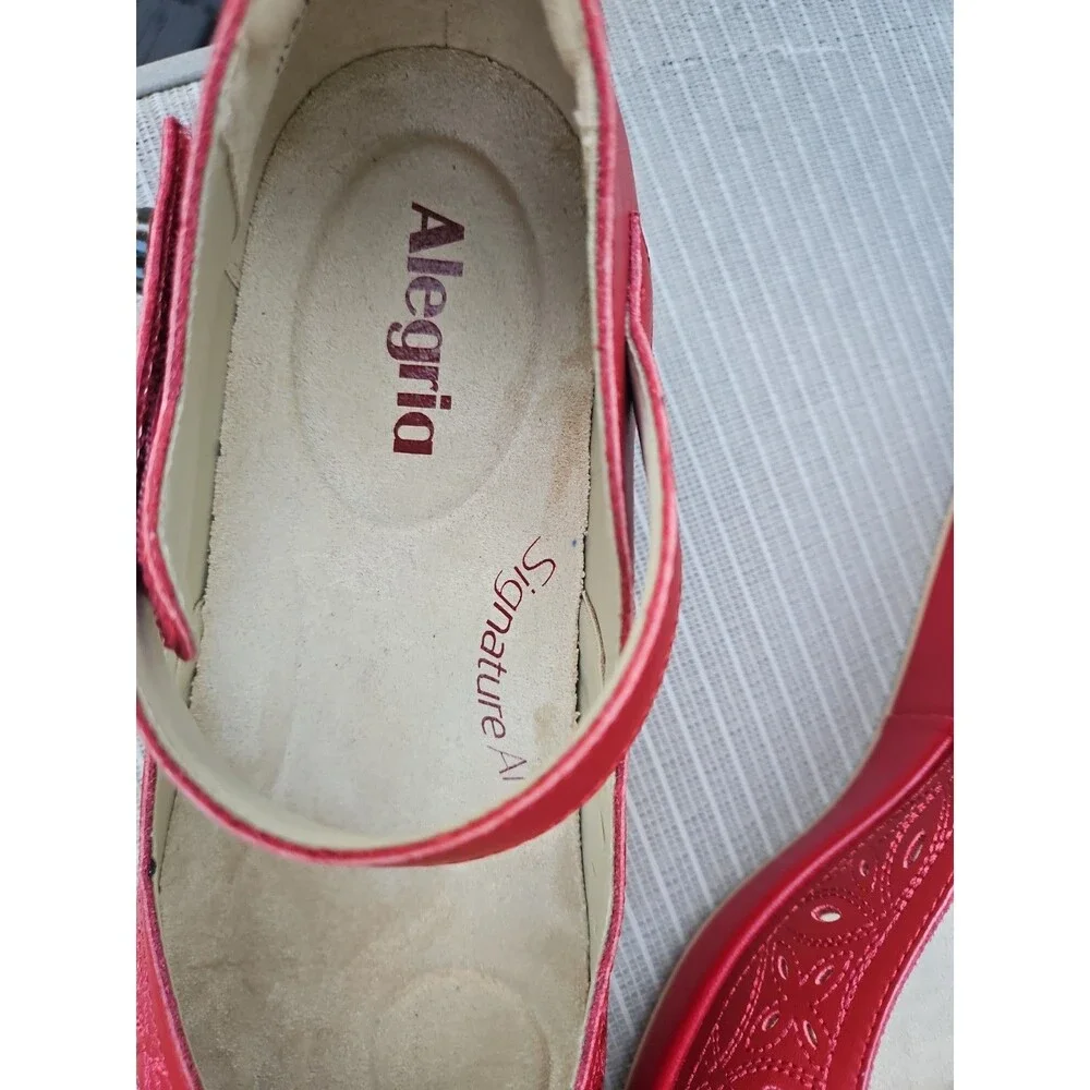 Alegria Hayes Ruby Breeze Mary Jane Leather Wedge Shoes Sz 41  US 10.5-11 NEW